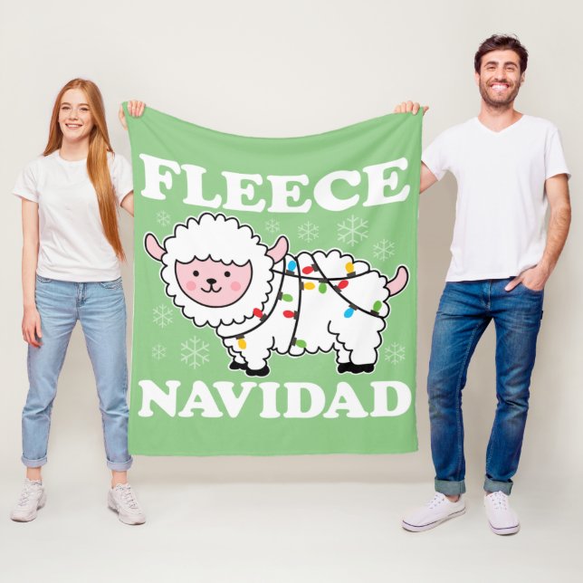 Couverture Polaire Fleece Navidad Feliz Funny Noël Kawaii Sheep (En situation)