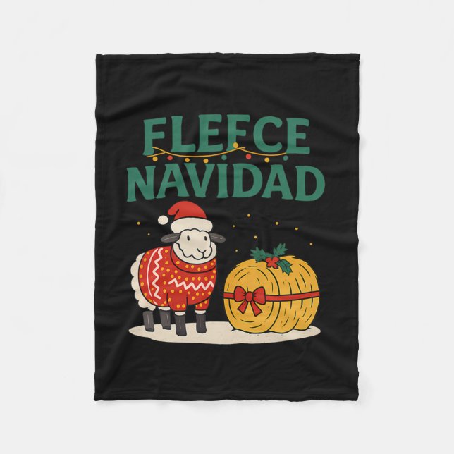 Couverture Polaire Fleece Navidad Ferme Noël Sheep Vacances Graphi (Devant)