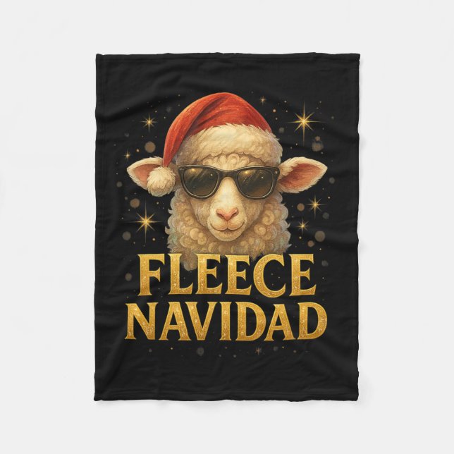 Couverture Polaire Fleece Navidad Funny Conception de moutons de Noël (Devant)