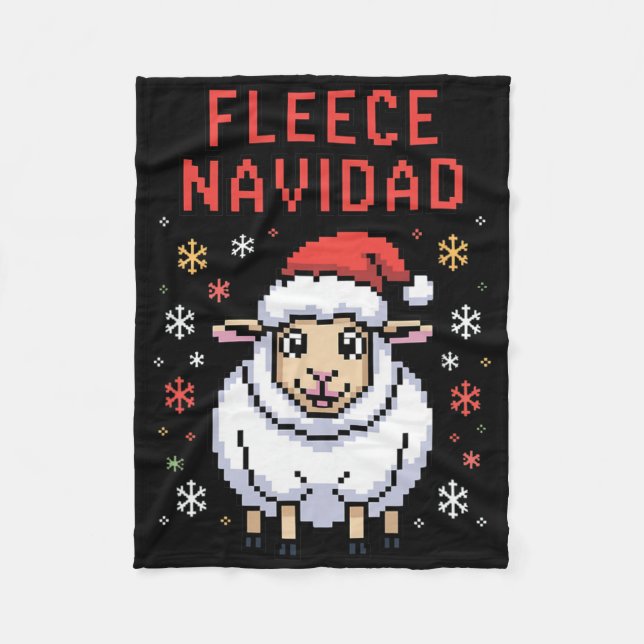 Couverture Polaire Fleece Navidad Ugly Sweat drôle Mouton de Noël (Devant)