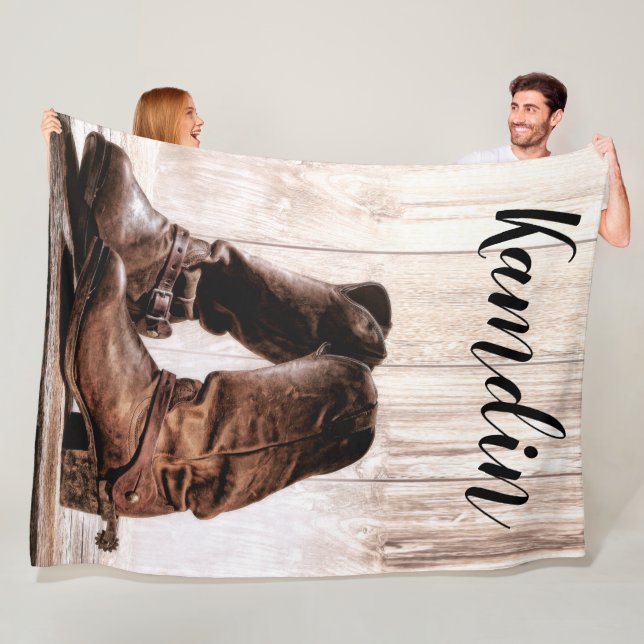 Couverture Polaire Fleece personnalisée Jeter bottes pays ruelles rus (En situation)