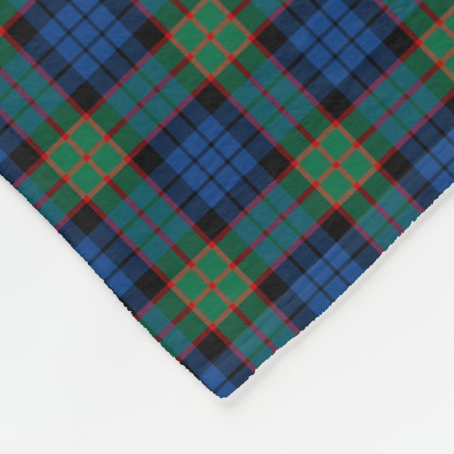 Couverture Polaire Fletcher Clan Bright Blue et Green Tartan (Coin)