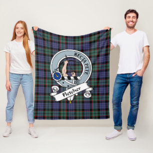 Couverture Polaire Fletcher Moderne Clan Badge Tartan Plaid