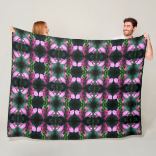 Couverture Polaire Fleur à tête rose Abstraite