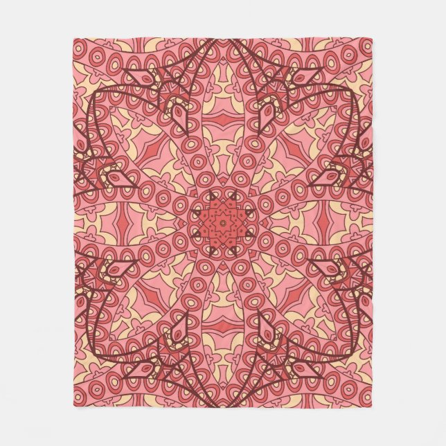 Couverture Polaire Fleur Abstraite Ethnique, Mandalas Sans Seamless. (Devant)