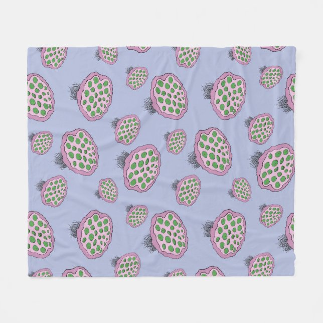 Couverture Polaire Fleur Alien Rose Et Vert Méduse (Devant (Horizontal))