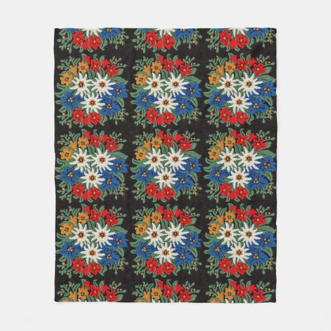 Couverture Polaire Fleur alpine suisse Edelweiss (Devant)