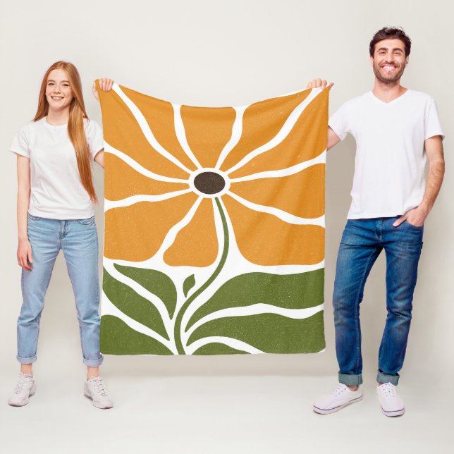 Couverture Polaire Fleur Boho (En situation)