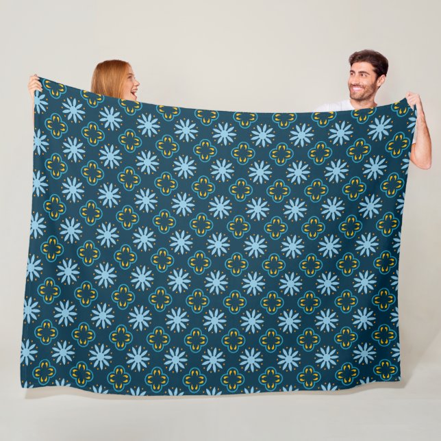 Couverture Polaire Fleur colorée Motif sans couture (En situation)