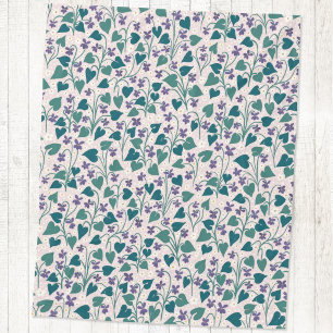 Couverture Polaire Fleur d'anémone violette de bois Impression botani