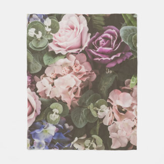 Couverture Polaire Fleur de bouquet, filtre vintage, beau fond