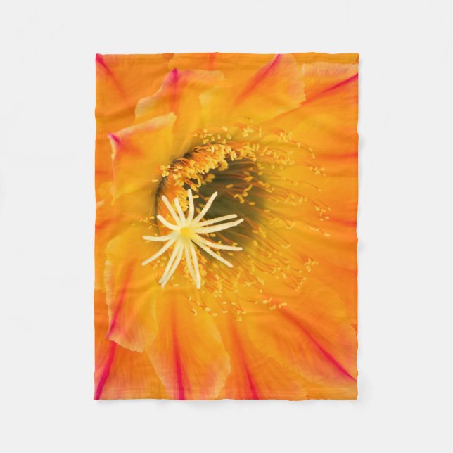 Couverture Polaire Fleur de cactus jaunes (Devant)