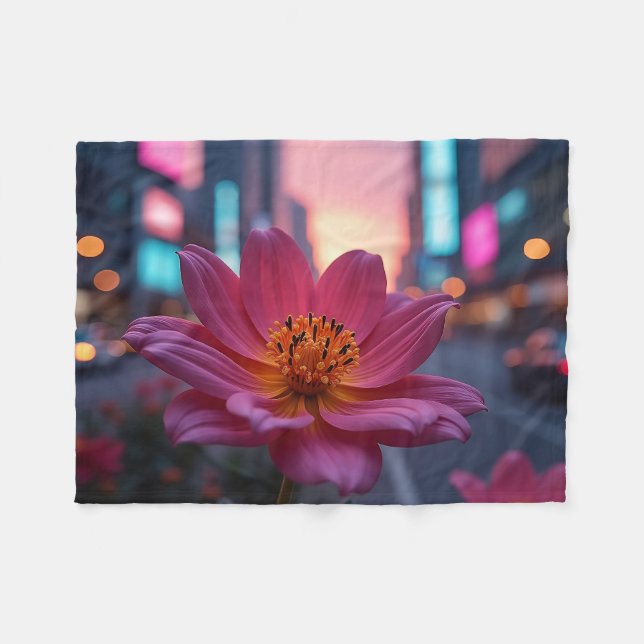 Couverture Polaire Fleur de lever de soleil moderne (Devant (Horizontal))