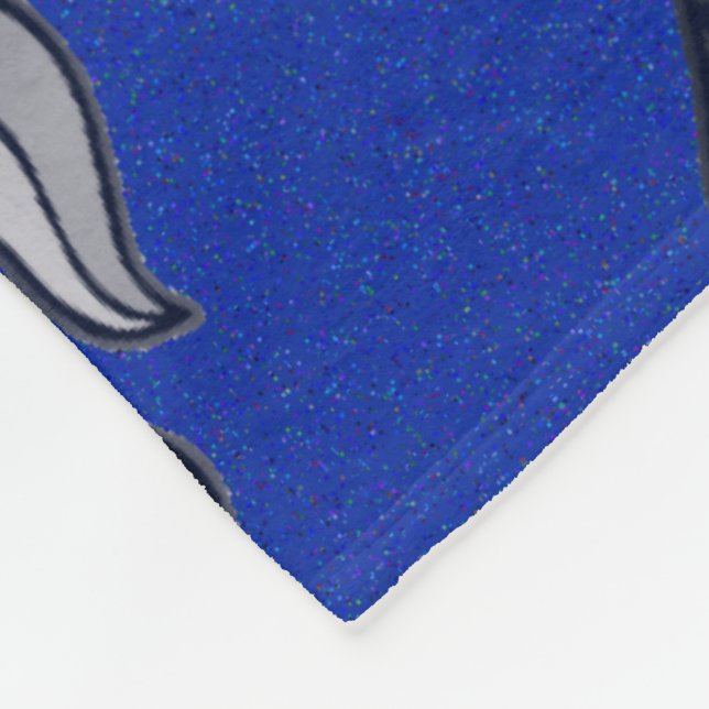 Couverture Polaire Fleur de lis Argent et Bleu (Coin)
