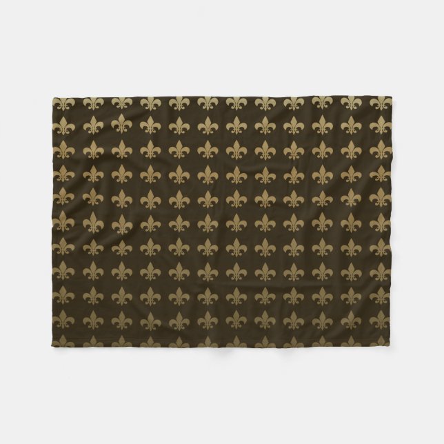 Couverture Polaire Fleur de lis au chocolat (Devant (Horizontal))