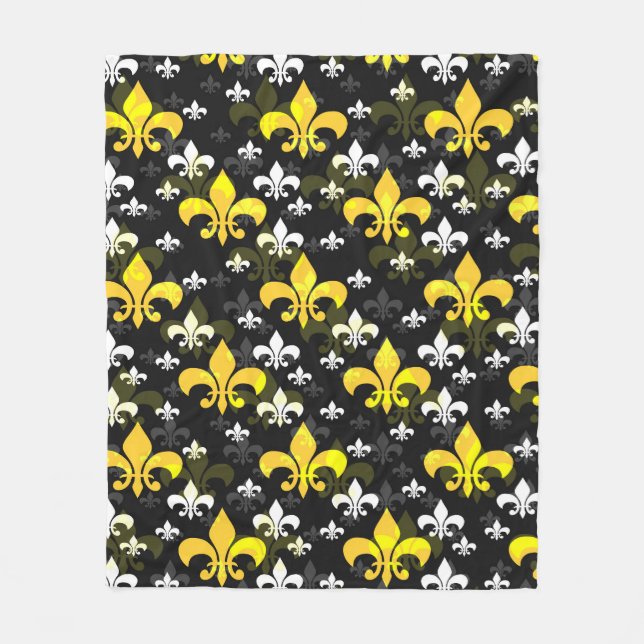 Couverture Polaire Fleur De Lis Blanc Jaune (Devant)