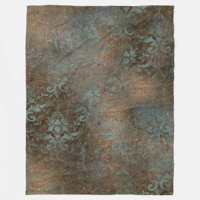 Couverture Polaire Fleur De Lis in a Rusty Background (Devant)