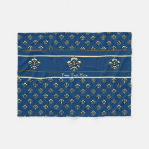 Couverture Polaire Fleur de lis métallique (or)