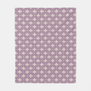 Couverture Polaire Fleur De Lis motif en argent sur arrière - plan vi
