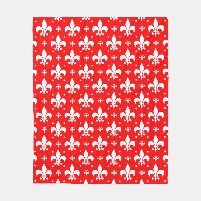Couverture Polaire Fleur de lis rouge Motif (Devant)