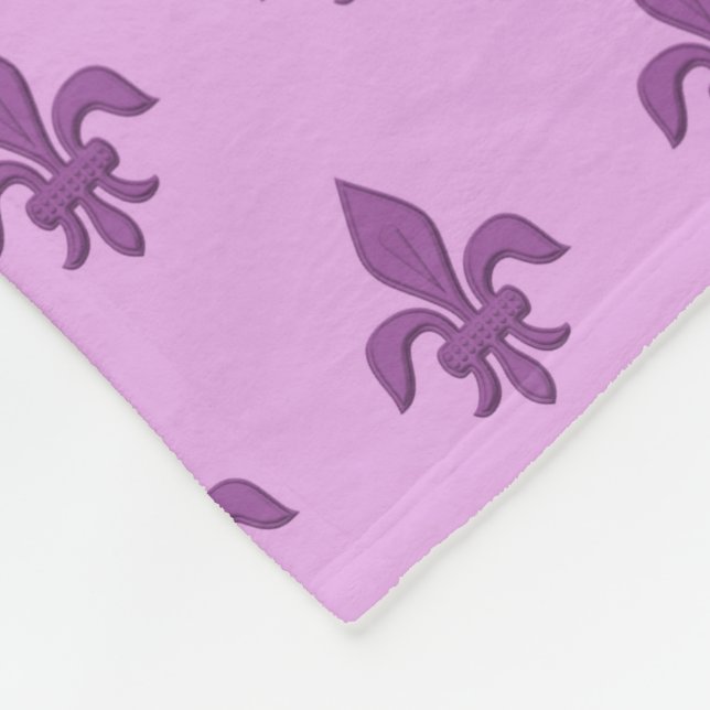 Couverture Polaire Fleur de Lis violet violet sur lavande (Coin)
