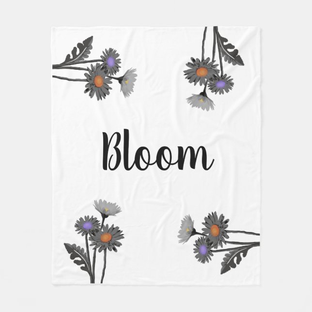 Couverture Polaire Fleur de marguerite monochrome (Devant)