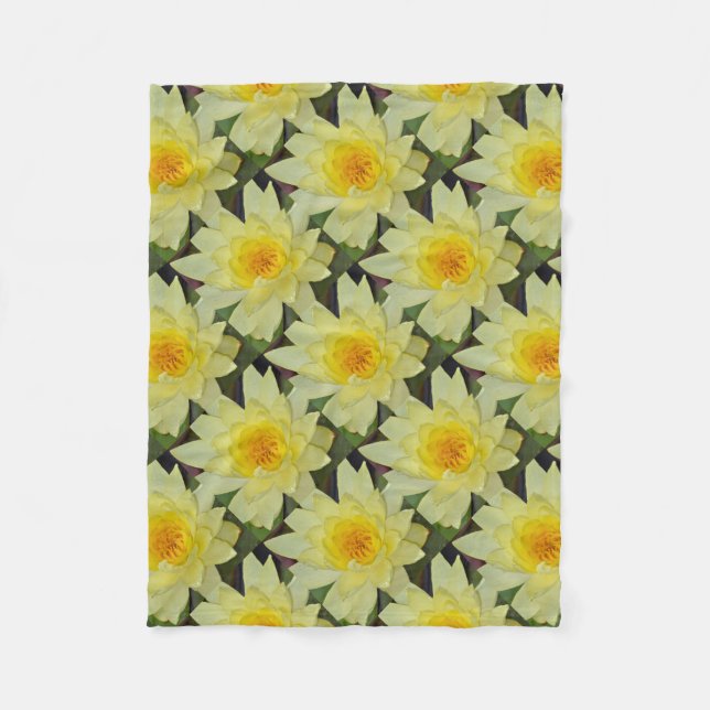 Couverture Polaire Fleur de nénuphar jaune (Devant)