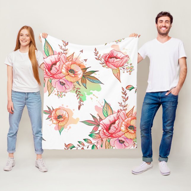 Couverture Polaire fleur de printemps (En situation)