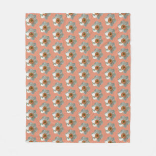 Couverture Polaire Fleur de printemps de jonquille rose