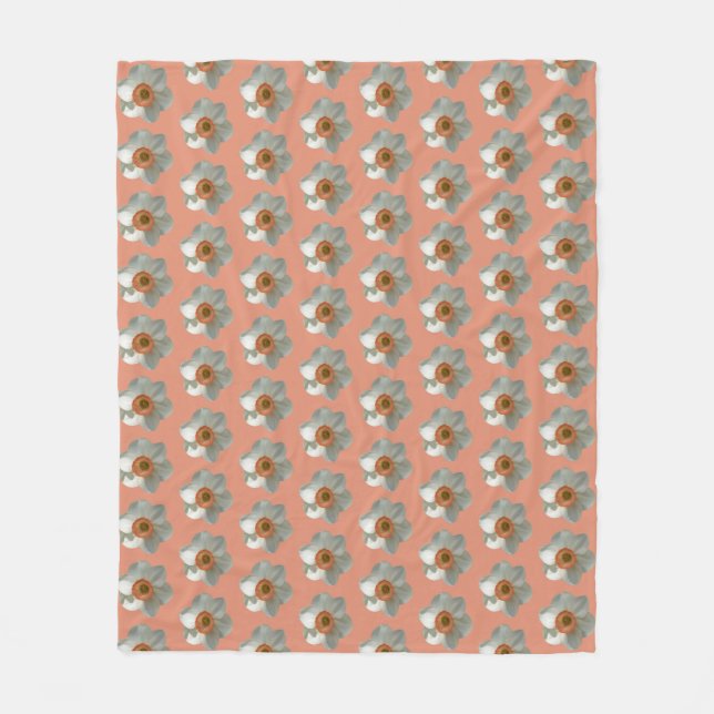 Couverture Polaire Fleur de printemps de jonquille rose (Devant)