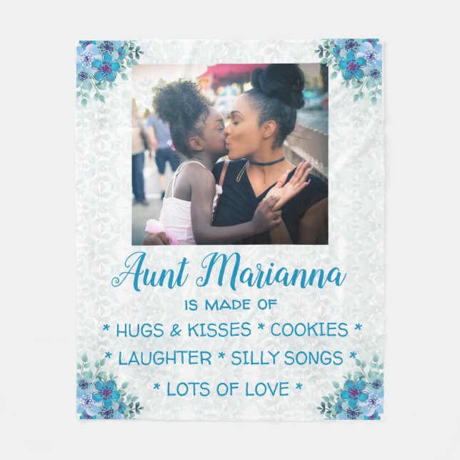 Couverture Polaire Fleur "De quoi la tante est faite" (Devant)