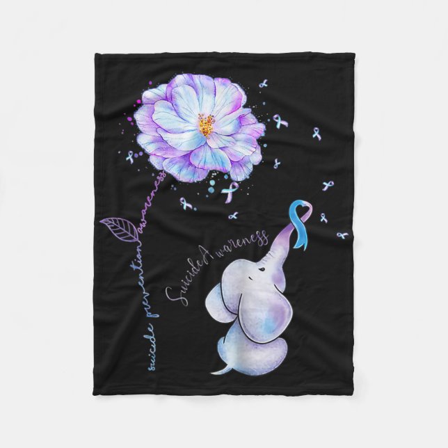 Couverture Polaire Fleur de sensibilisation à la prévention du suicid (Devant)