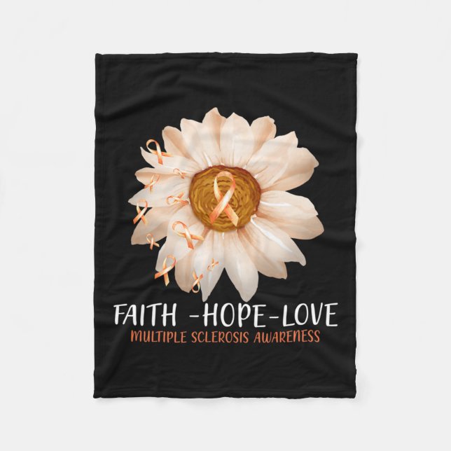 Couverture Polaire Fleur de sensibilisation à la sclérose en plaques  (Devant)