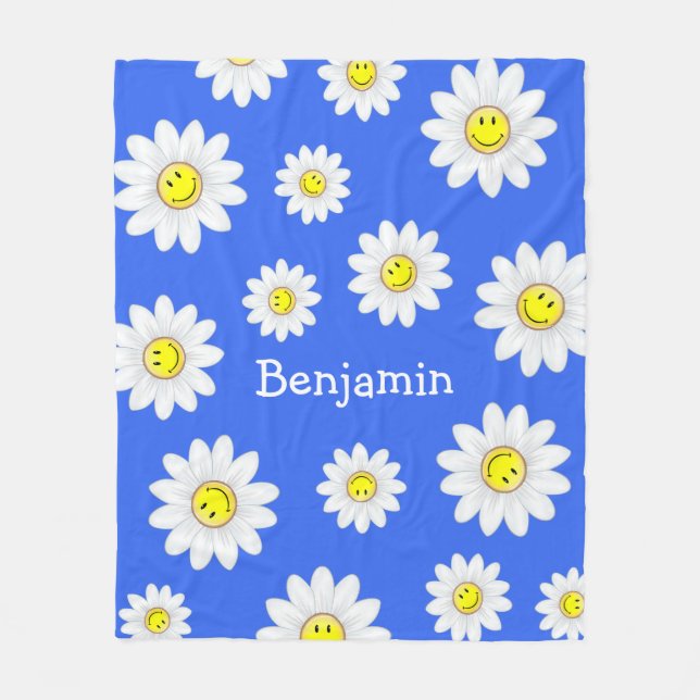 Couverture Polaire Fleur de sourire de marguerite (Devant)