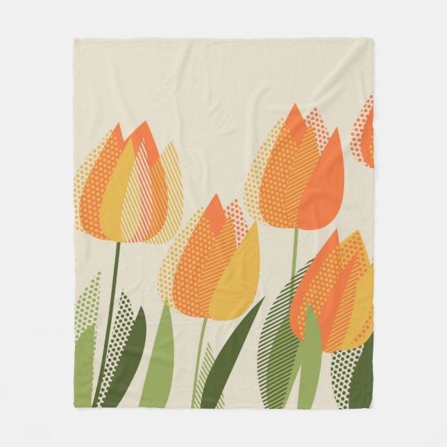 Couverture Polaire Fleur de tulipe jaune (Devant)