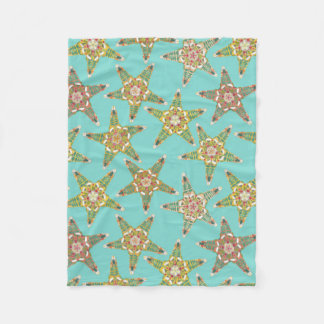 Couverture Polaire fleur d'étoile bleu