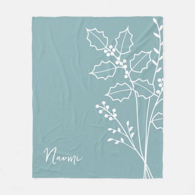 Couverture Polaire Fleur du mois de naissance, décembre Nom de callig (Devant)