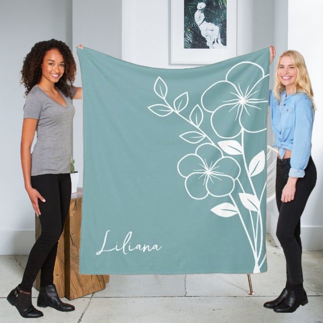 Couverture Polaire Fleur du mois de naissance, février Nom du script  (Créateur téléchargé)