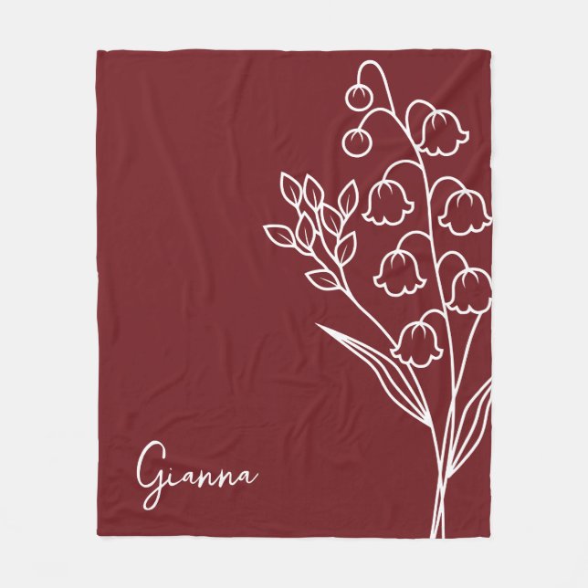 Couverture Polaire Fleur du mois de naissance, Mai Nom de la calligra (Devant)