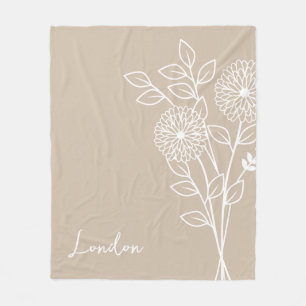 Couverture Polaire Fleur du mois de naissance, novembre Nom de callig