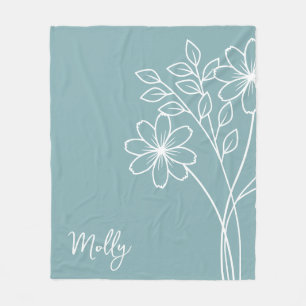 Couverture Polaire Fleur du mois de naissance, octobre Nom de calligr