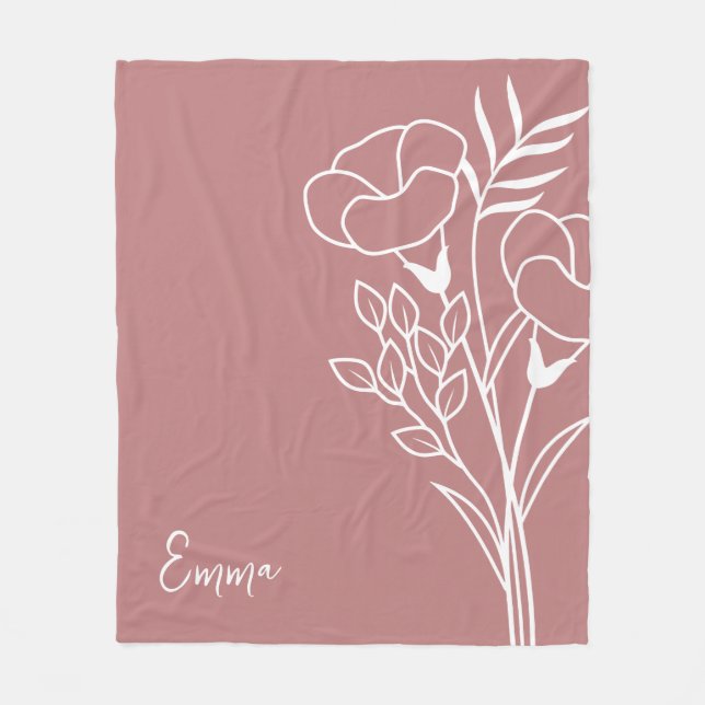 Couverture Polaire Fleur du mois de naissance, septembre Nom de calli (Devant)