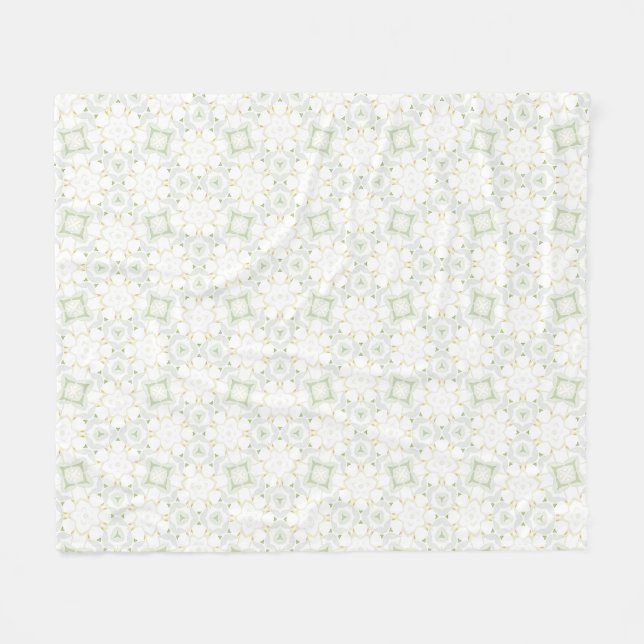 Couverture Polaire Fleur géométrique neutre douce (Devant (Horizontal))