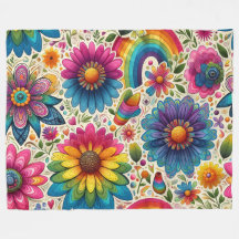 Fleur Hippie Arc-en-ciel Rétro
