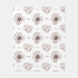 Couverture Polaire Fleur illustrée de pavot