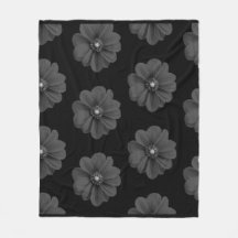 "Fleur illustrée en Motif gris-noir"