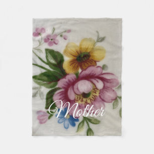 Couverture Polaire Fleur Inspirée de la Porcelaine