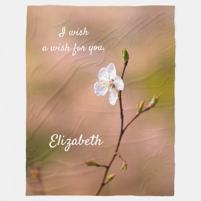 Couverture Polaire Fleur japonaise d'abricot (Devant)