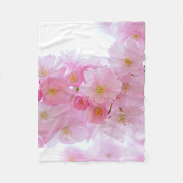 Couverture Polaire Fleur japonaise de cerisier (Devant)
