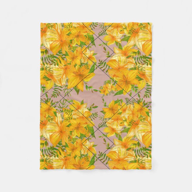 Couverture Polaire Fleur jaune (Devant)